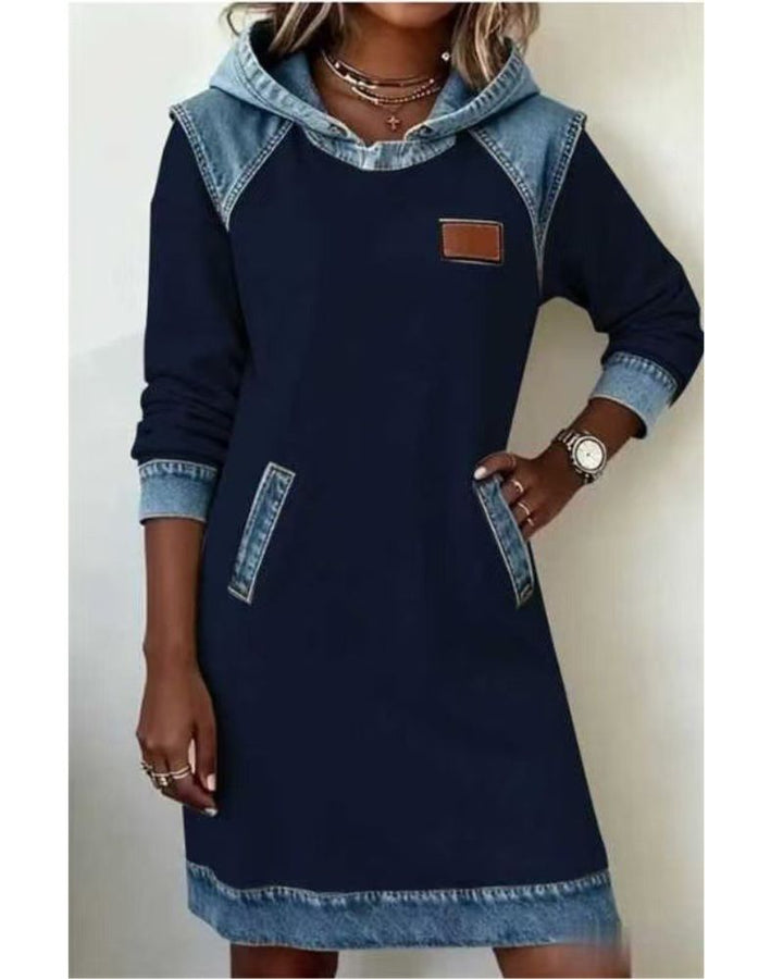 Effortless women's hooded casual dress. Combines comfort with modern, chic style for versatile wear.