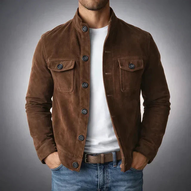 Versatile men's fashion pocket jacket, ideal for smart casual or everyday wear. Classic outerwear.