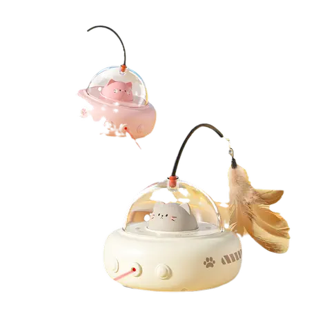 Automatic UFO cat laser toy perfect for kittens & active felines. Provides endless entertainment & physical exercise. Pet supply.