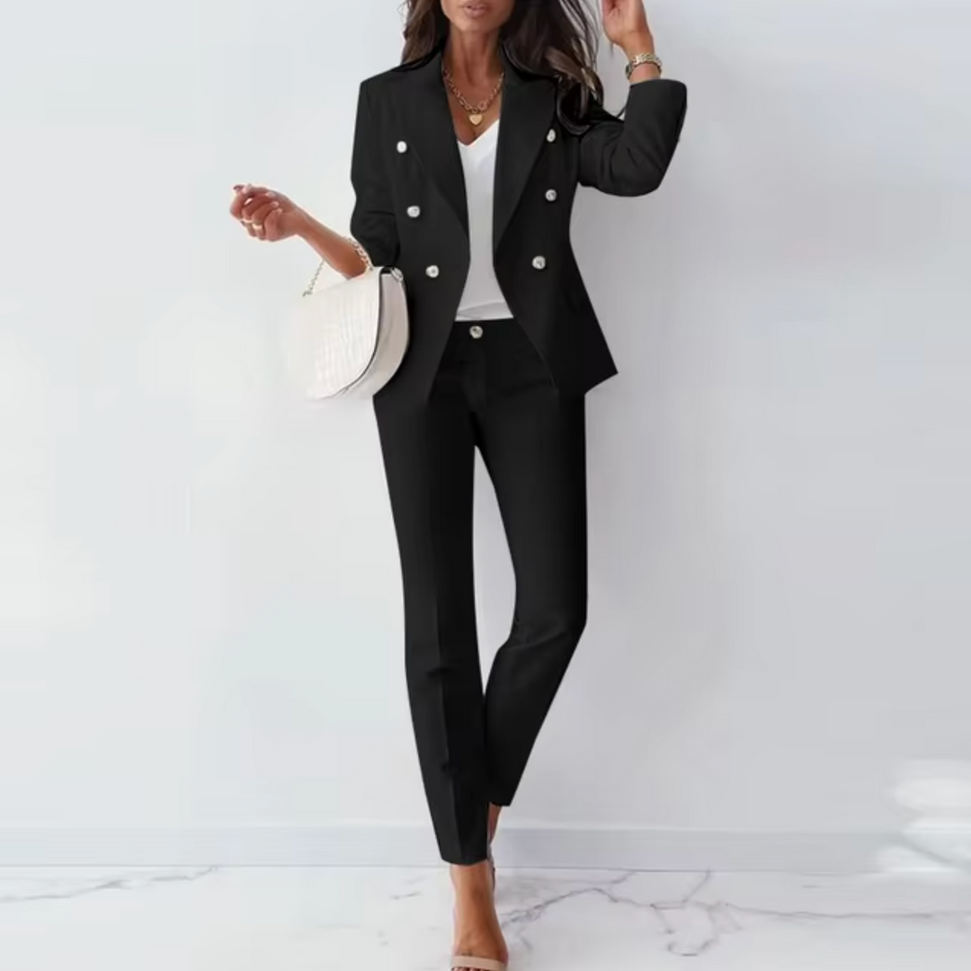 Elegant women's tailored blazer & pants suit set. Ideal for professional office wear, formal events, or a chic career outfit.