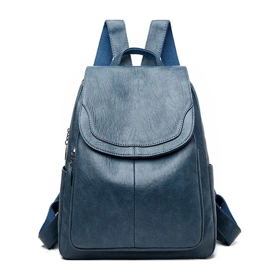 Chic women's leather anti-theft backpack, a secure and fashionable accessory for everyday use.