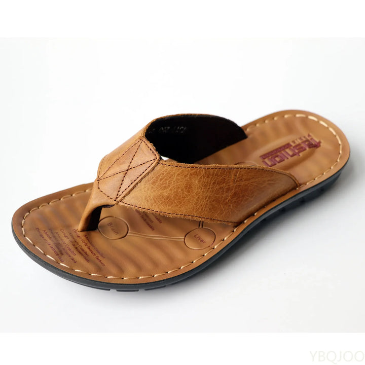 Men's stylish open-toe summer comfort slippers, perfect for beach wear, vacation, and casual everyday use.