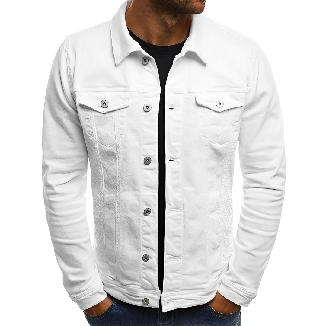 Men's classic button-up lightweight summer jacket for versatile layering outerwear.
