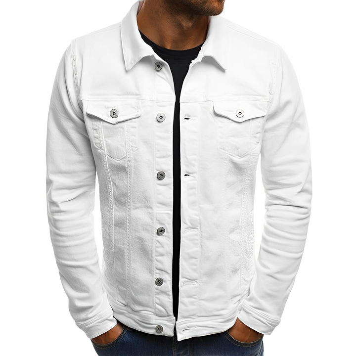 Men's classic button-up lightweight summer jacket for versatile layering outerwear.