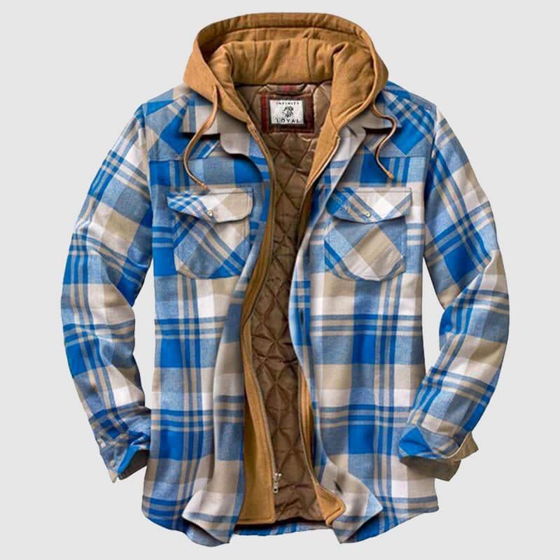 Men's Casual Checkered Jacket - Spring & Fall Regular Fit