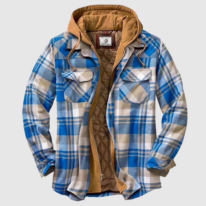 Men's Casual Checkered Jacket - Spring & Fall Regular Fit