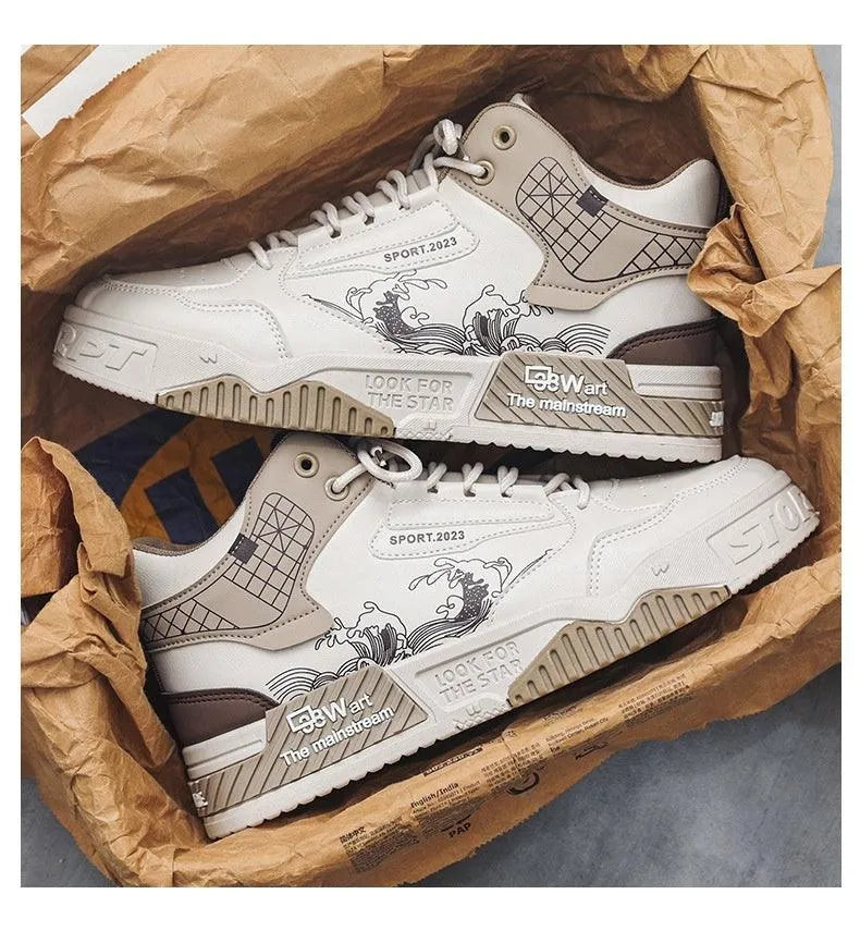 Stylish men's casual sneakers with athletic street style, versatile for everyday fashion.