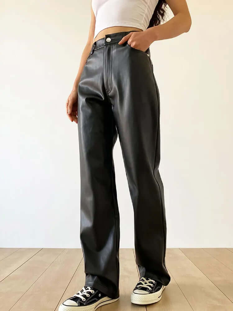 Women's High-Waist Straight Leg Vintage Pants