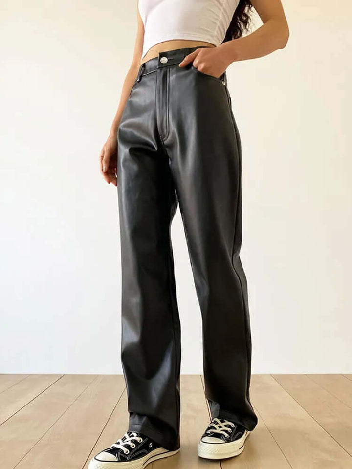 Women's High-Waist Straight Leg Vintage Pants