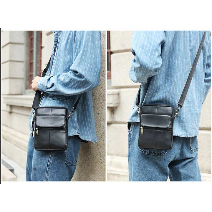 Men's everyday essential compact shoulder bag. Perfect for daily carry, small accessories, & travel.