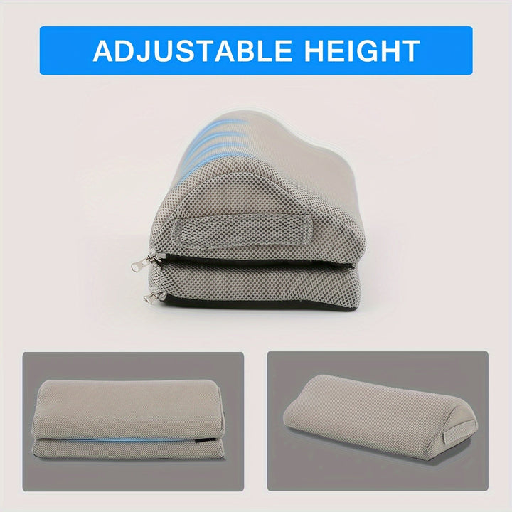 Premium memory foam footrest for unparalleled comfort, supporting legs & feet while working.