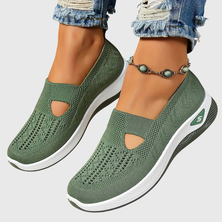 Women's orthopaedic slip-on shoes for comfortable all-day foot support & pain relief.