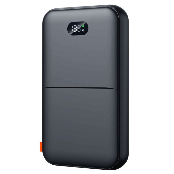 2-in-1 PowerBank with wireless, Type-C charging; sleek design, LED display, magnetic attachment, dual port for fast charge.