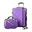 Hard shell trolley bag duo for travel; spinner wheels ensure smooth mobility & TSA adds security.