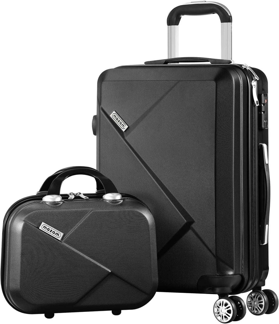 Unisex 2-piece travel bag set: sturdy ABS hard shell, spinner wheels & secure TSA lock.
