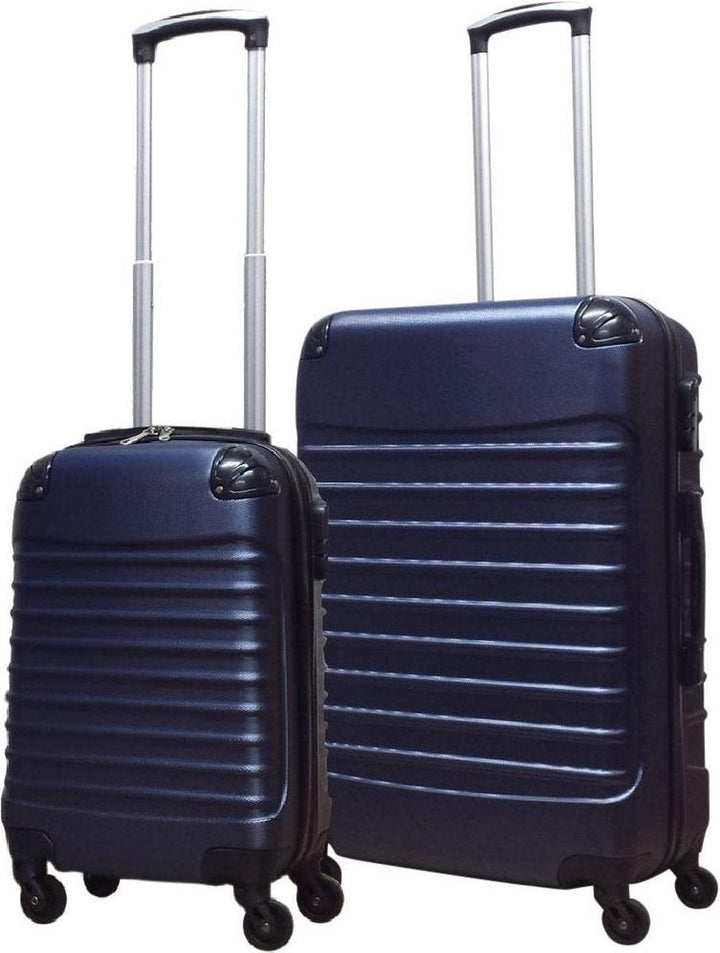 Palermo 2-piece ABS hardshell suitcase set. Secure, durable travel bags with multi-directional spinner wheels.