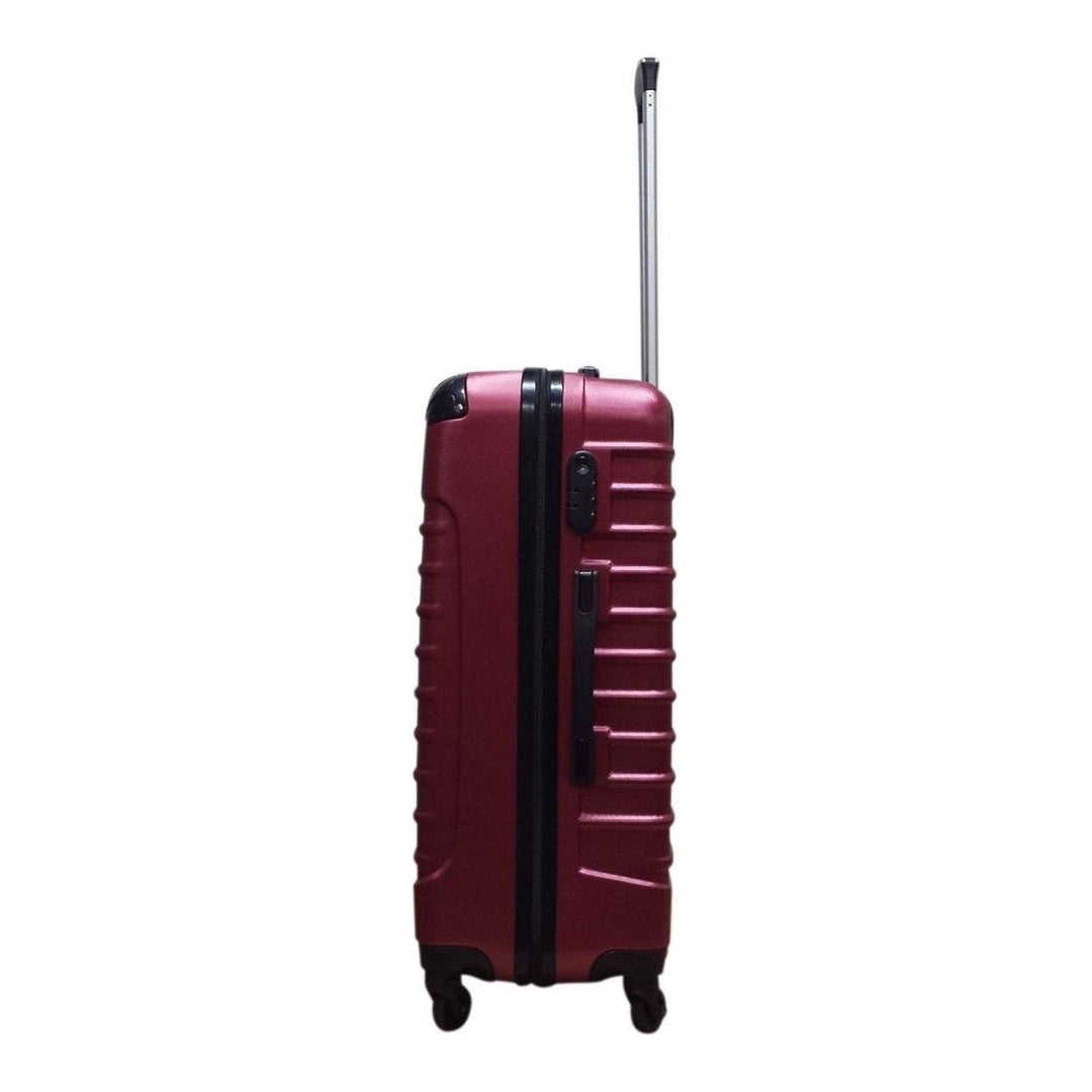 Convenient 2-piece black hardshell luggage set with spinner wheels. Includes carry-on and large checked suitcase.