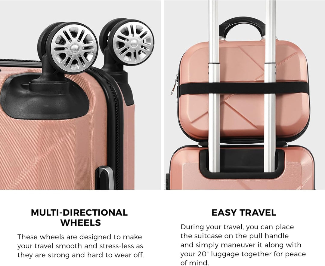 Travel-ready 2-piece luggage set, ideal compact carry-on with trolley bag & smooth-rolling spinner wheels.