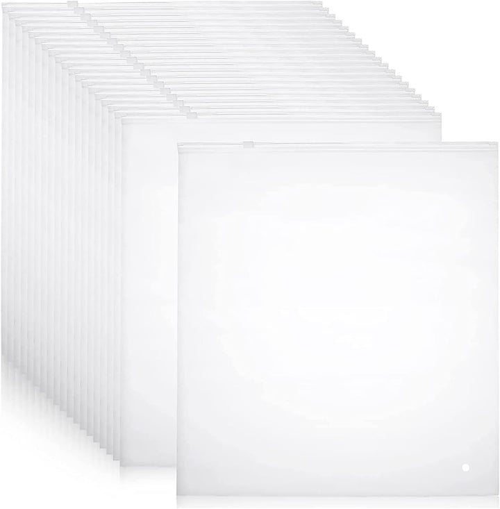 20-pack frosted zip storage bags for versatile home organization & clothing protection.