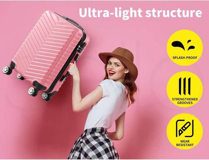 Secure 20" Rosemont hardshell carry-on luggage with built-in lock & multi-directional spinner wheels for effortless travel.