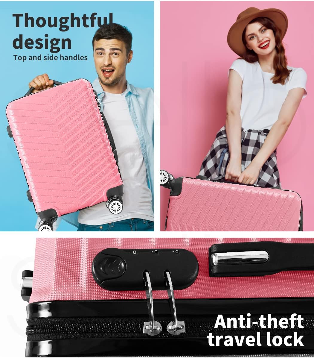 Rosemont 20" unisex carry-on suitcase, hard shell, with smooth spinner wheels & secure lock, ideal for short trips.