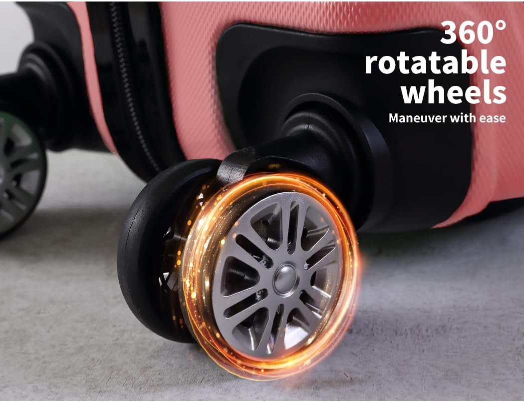Versatile 20-inch Rosemont unisex hard shell carry-on luggage. Features a lock & spinner wheels for any short journey.