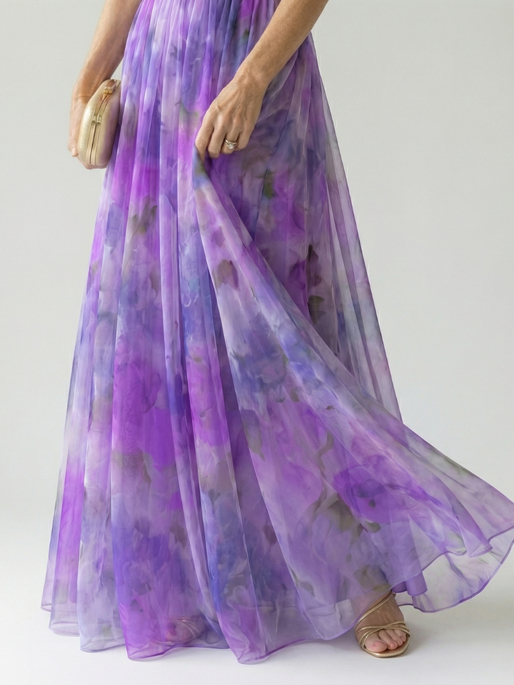 Comfortable women's wrap maxi dress, flowing design, perfect for summer casual wear.