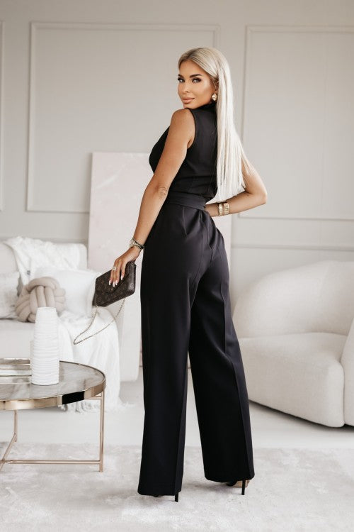 Elegant women's jumpsuit, showcasing a flattering silhouette for sophisticated party or evening wear.
