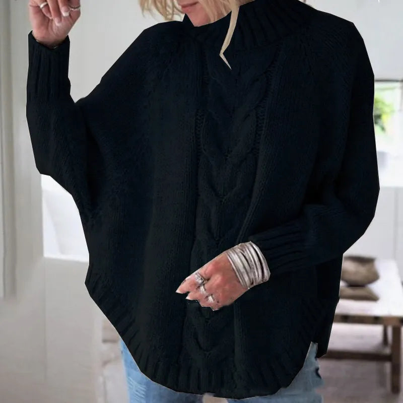 Chic women's knitted pullover sweater, an elegant long sleeve fashion statement for stylish comfort.