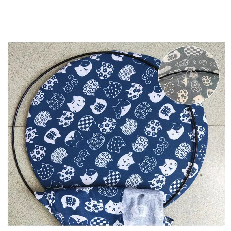 Stylish cat tent bed with a soft hammock, modern pet furniture for any decor.