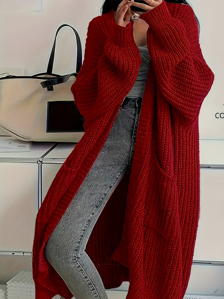Super cosy women's V-neck cardigan sweater, ideal for winter comfort & warmth.