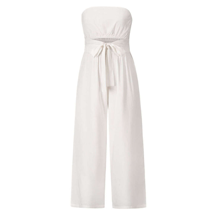 Women's Strapless Casual Jumpsuit with Elasticated Waist