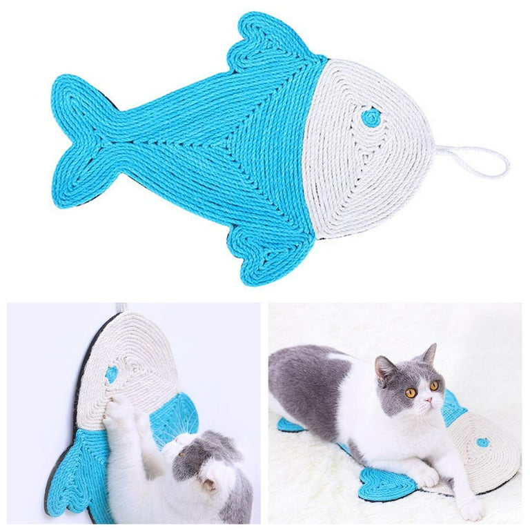 Versatile sisal cat scratching mat, a modern and functional wall or floor scratcher for feline play.