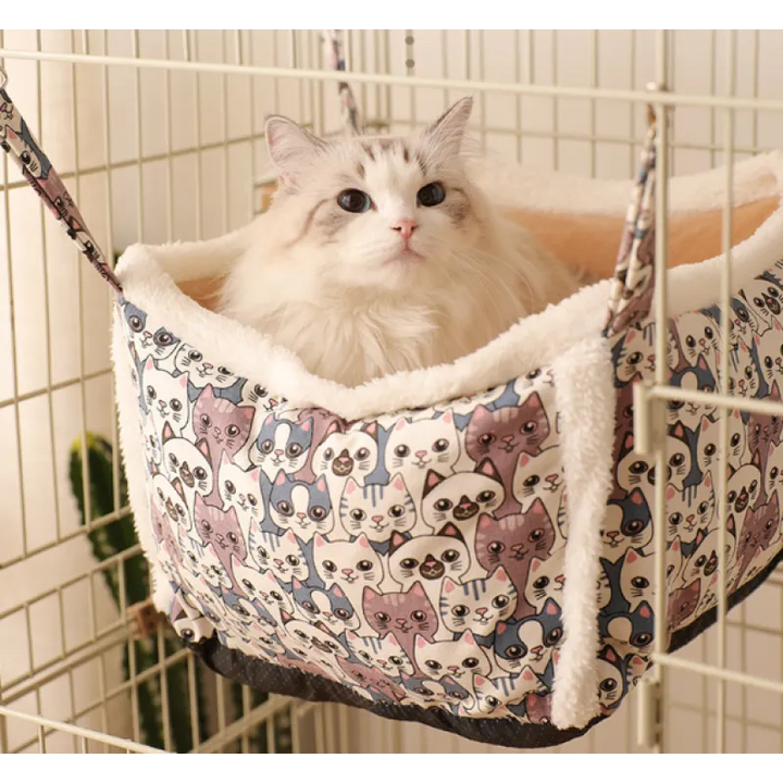 Stylish cat bed basket with a cute design, providing a soft and cozy haven for pets.