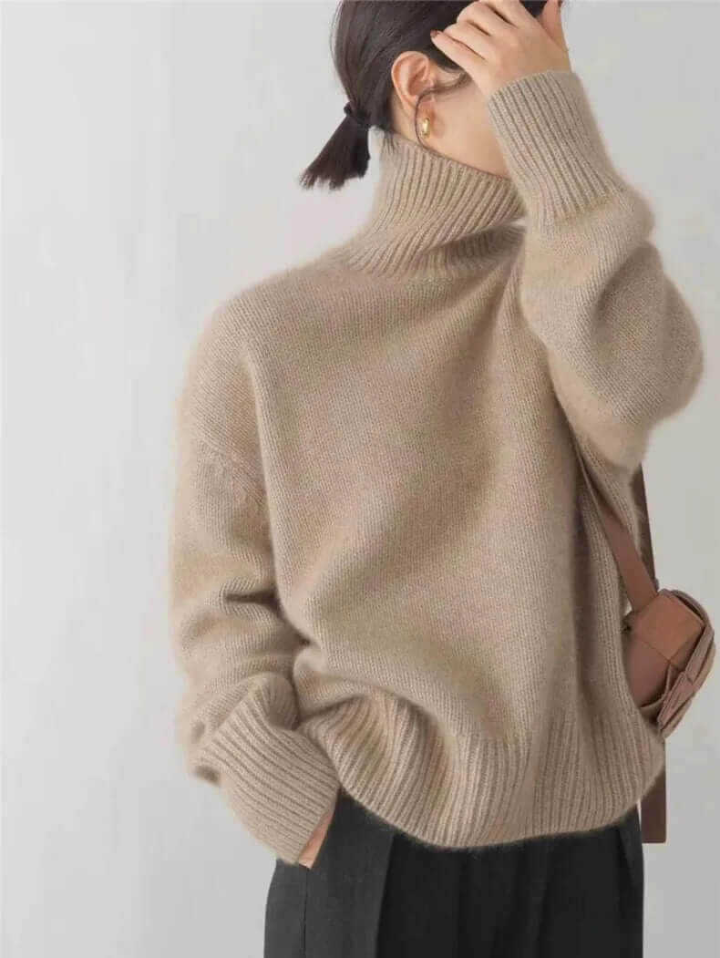 Women's Soft Knitted High Neck Sweater