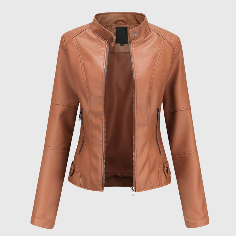 Chic women's modern classic jacket, ideal for fall & spring. Elegant ladies' outerwear, a stylish fashion statement piece.