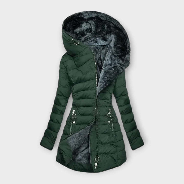 Cozy women's winter jacket, stylish & comfortable outerwear for everyday fashion. Keep warm in cold weather.