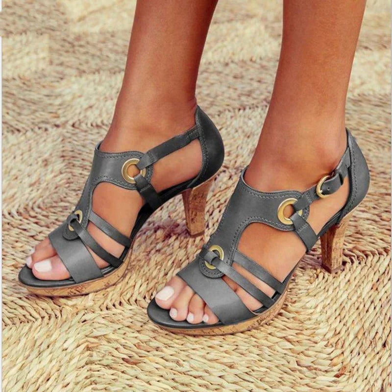 Confident women's formal strap heels, combining elegant design with comfortable support.