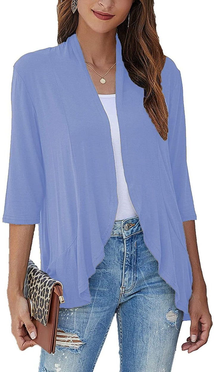 Soft, lightweight open-front women's cardigan sweater for comfortable, stylish layering.