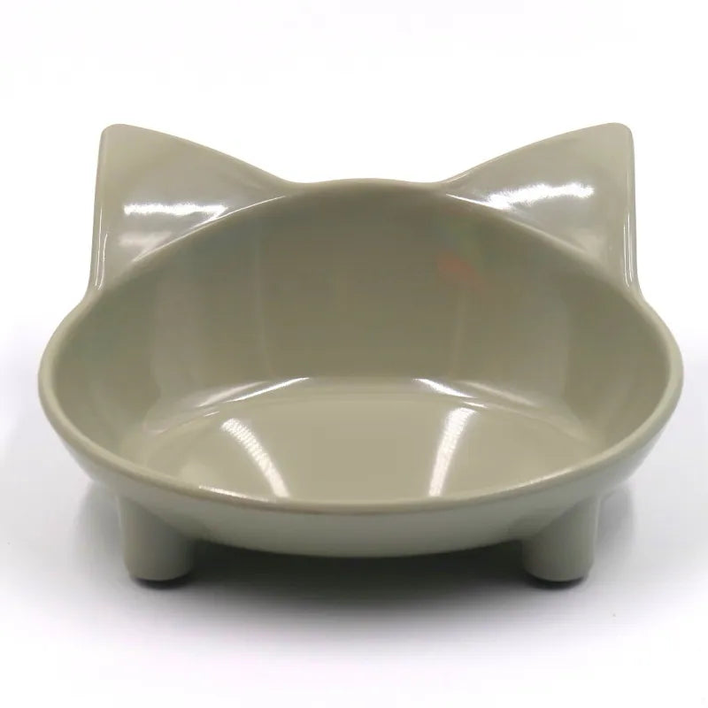 Cat ear pet food bowl. Cute, durable feeding dish for cats & dogs. Easy-clean, unisex pet accessory.