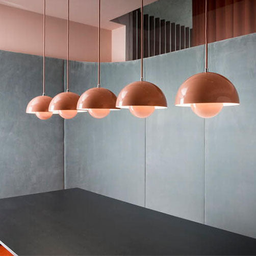 Modern Nordic ceiling lamp, a stylish metal dome light for contemporary interiors.
