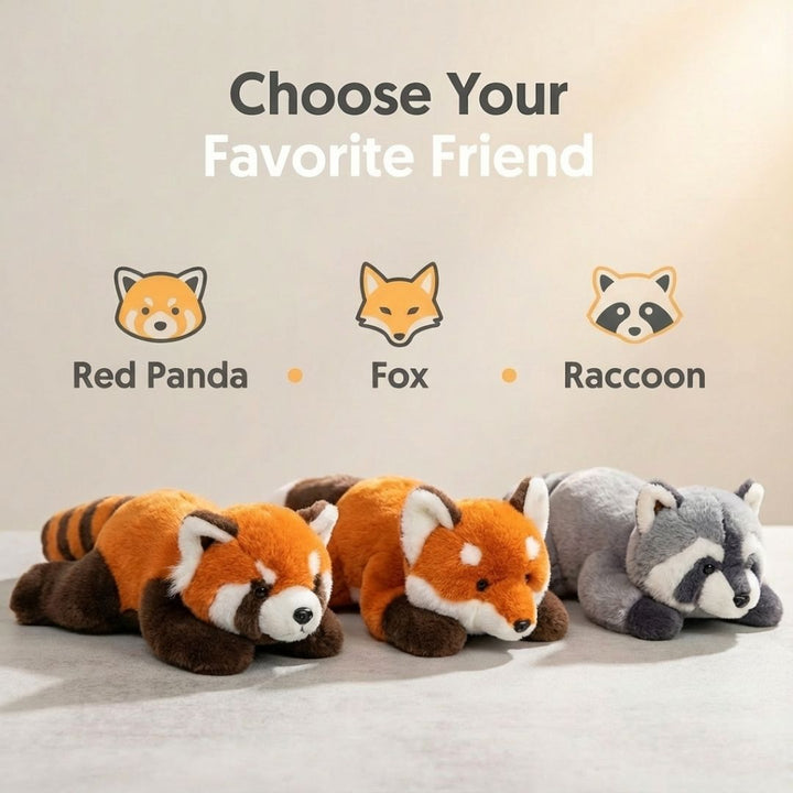 Soft red panda long cuddle, ideal for kids' rooms & adult relaxation.