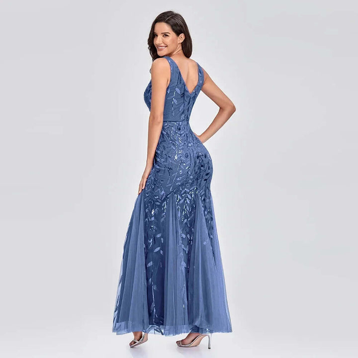 Women's Sequin Sleeveless Maxi Evening Gown