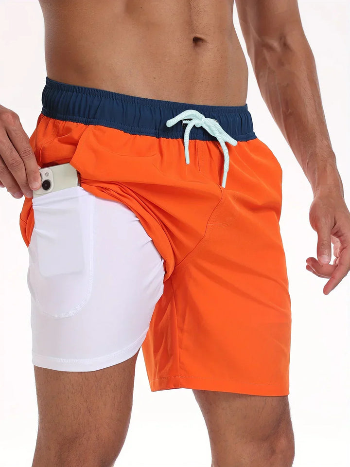 Lightweight quick-drying men's beach shorts, ideal for swimming, activewear & versatile summer style.