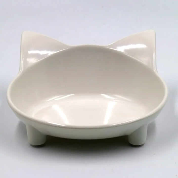 Stylish cat ear design pet food bowl. Durable & cute feeder dish for cats & dogs. Easy to clean pet accessory.