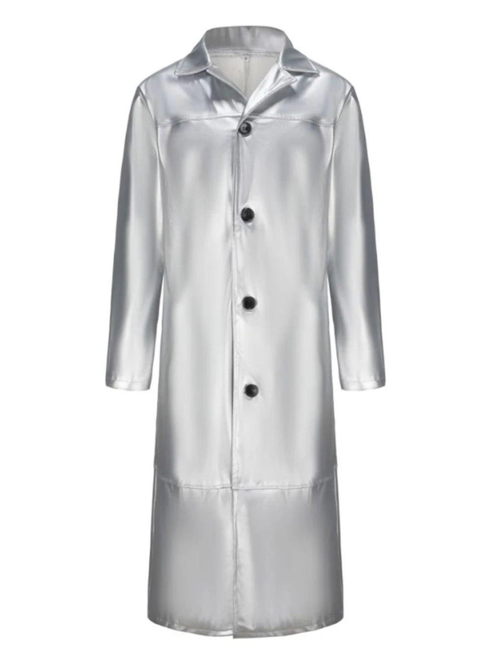 Elegant men's navy blue overcoat, classic style, perfect for cold weather fashion.