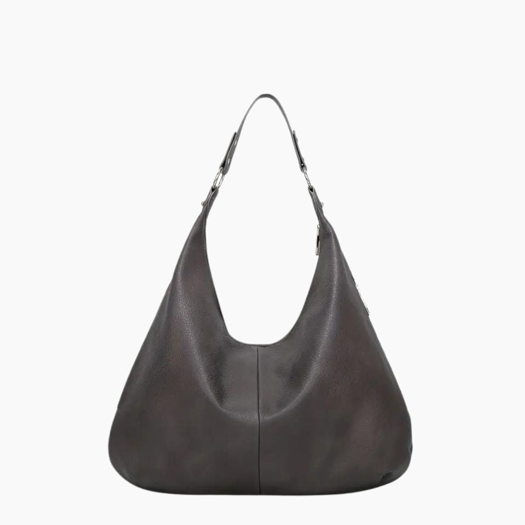 Essential women's hobo shoulder bag, a stylish large capacity everyday zippered handbag.