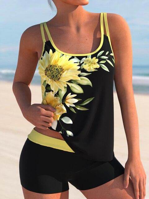 Women's Floral Two-Piece Tankini Swimsuit