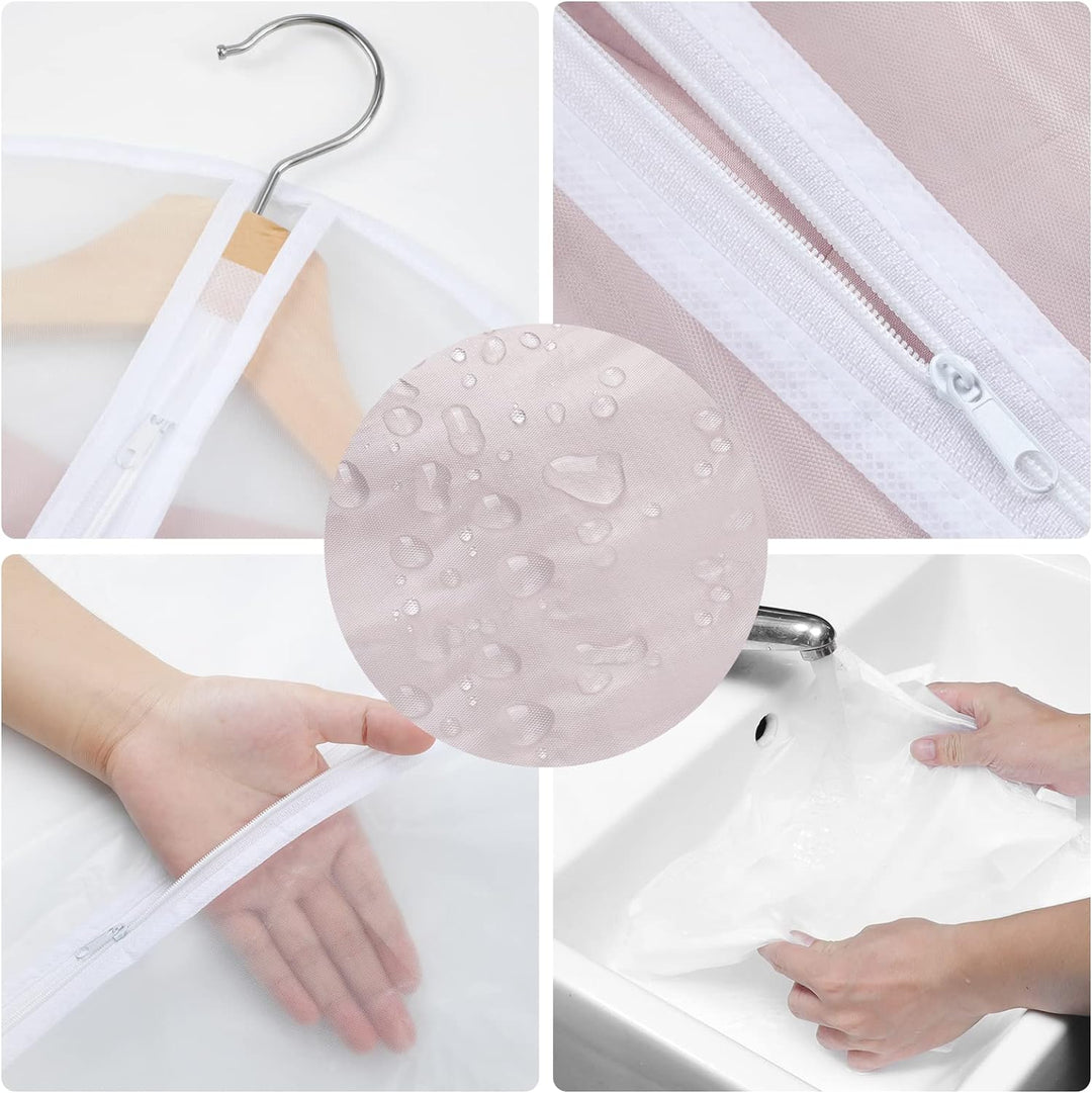 Multi-size clear PEVA garment bags (24-pack). Optimal for home clothing protection.