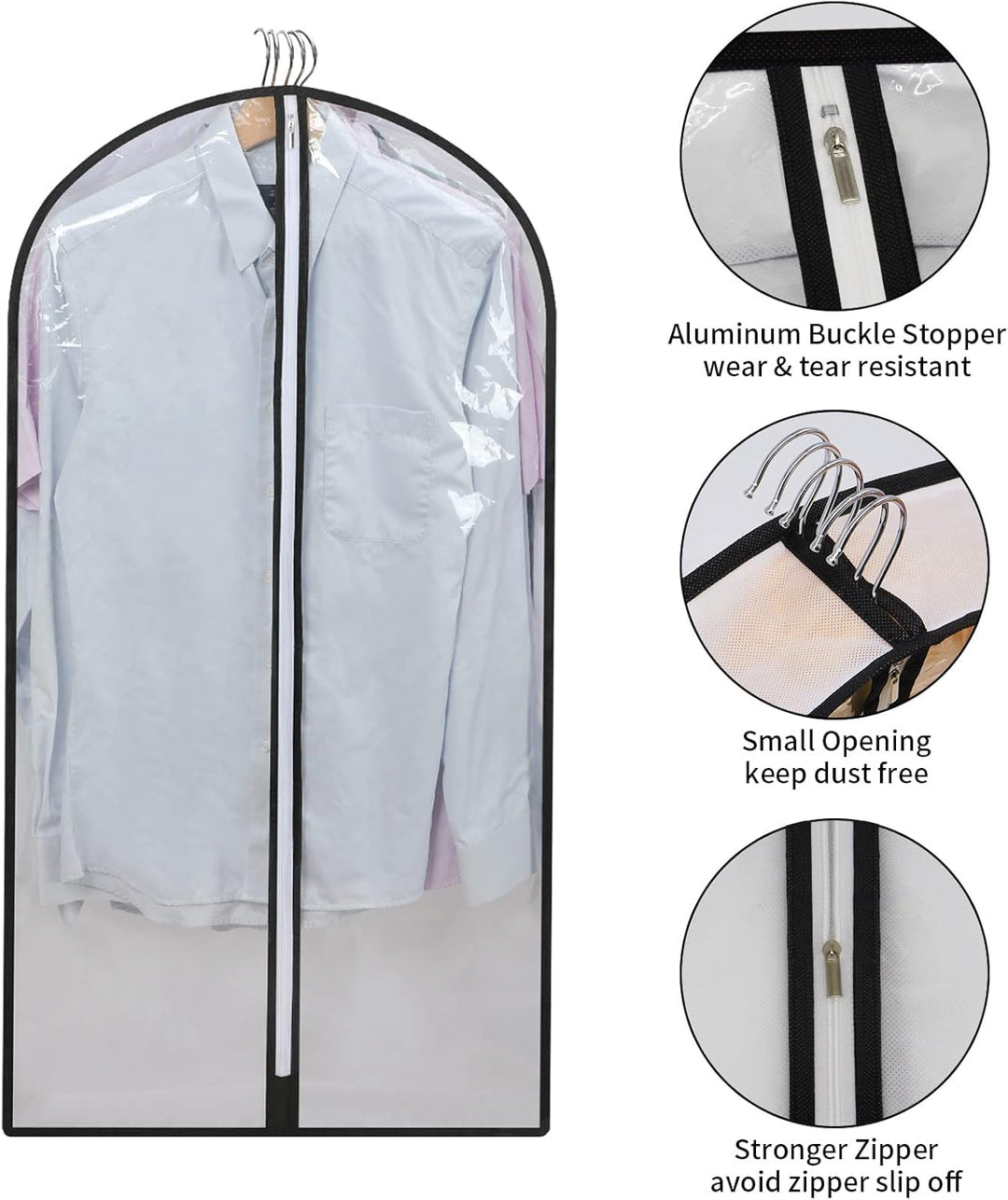Durable 24-pack PEVA garment covers for long-term clothing storage and protection.